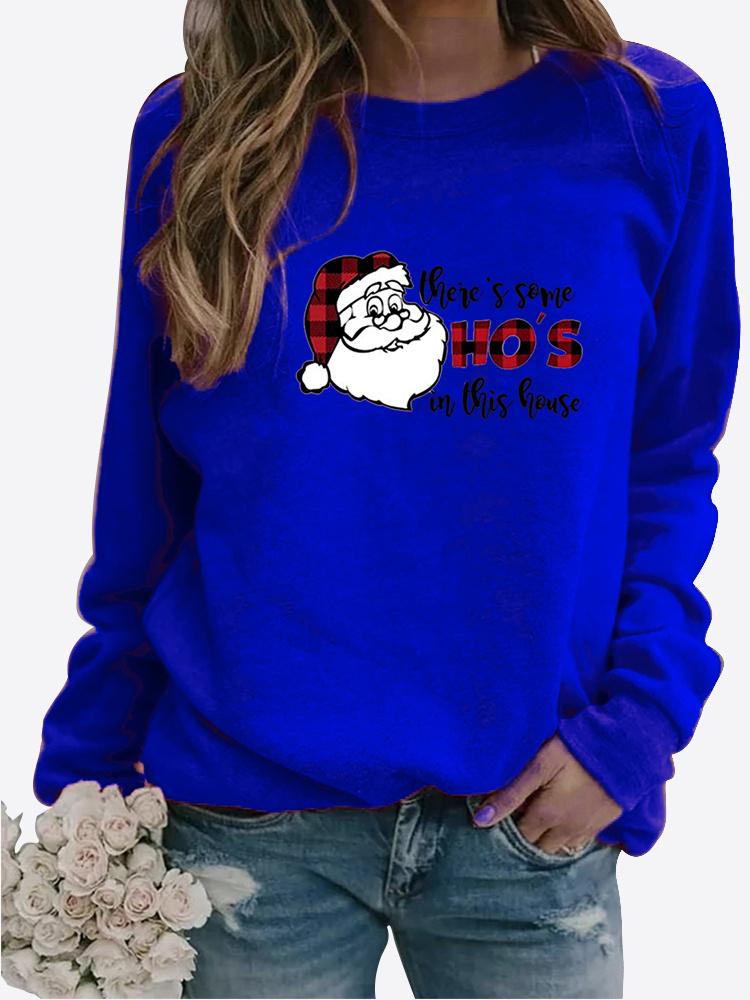2023 Winter Women's Printed Tops T-shirt Ladies Round Neck Long Sleeve Casual Sweatshirt Plus Size Blouse