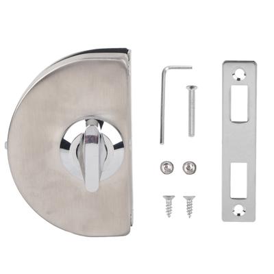 10?12mm Frameless Single Glass Door Lock Stainless Steel No Drill Sliding for Bathroom Office