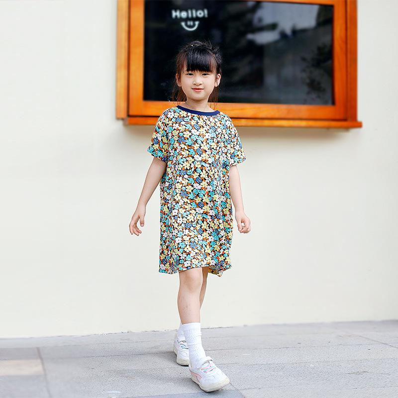 

Летние корейские цветочные платья с короткими рукавами для девочек: От среднего до большого размера 140 cm жёлтый