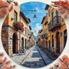 Vintage Italian Town Round Metal Sign Retro European Street Wall Art Home Cafe Bar Kitchen Decor