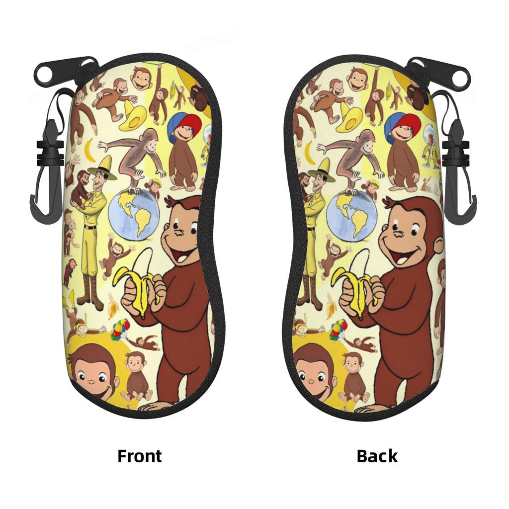 Lovely Curious George African monkey Anime Glasses Case Waterproof Box Sunglasses Storage Box Anti-Pressure Glasses Box