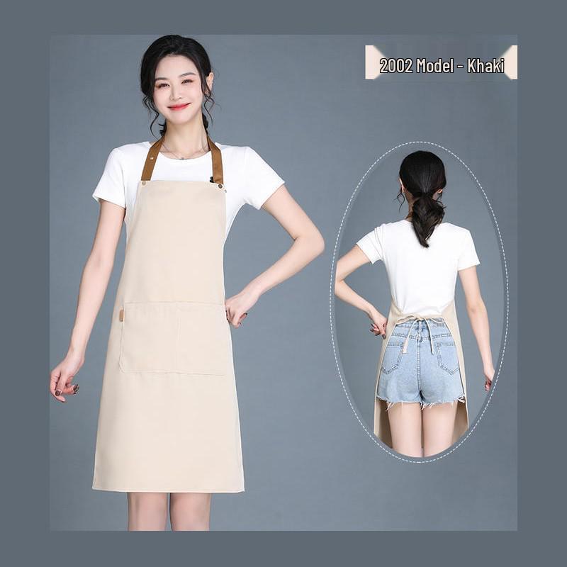 Adjustable Waterproof & Oil-proof Printed Apron with Logo and Text, Thickened Material, Stain-resistant, with Neck Strap.