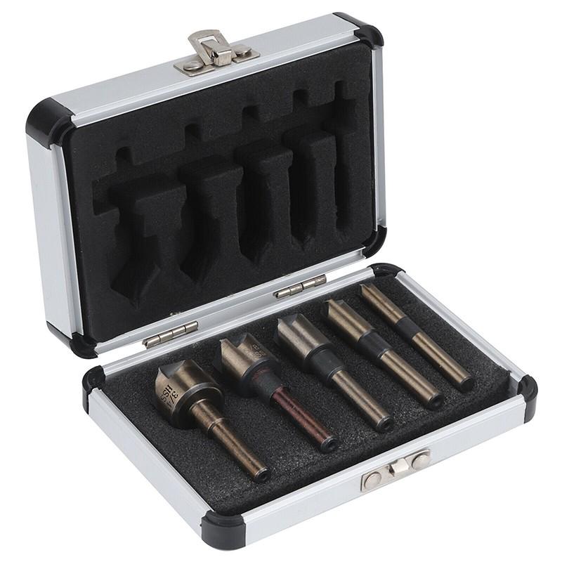 Tool Parts 5PCS Countersink Drill Bit Set For Steel And Hard Metals 40-60mm DIY Tool Set Tool Parts 5PCS Countersink Drill Bit Set For Steel And Hard Metals 40-60mm DIY Tool Set