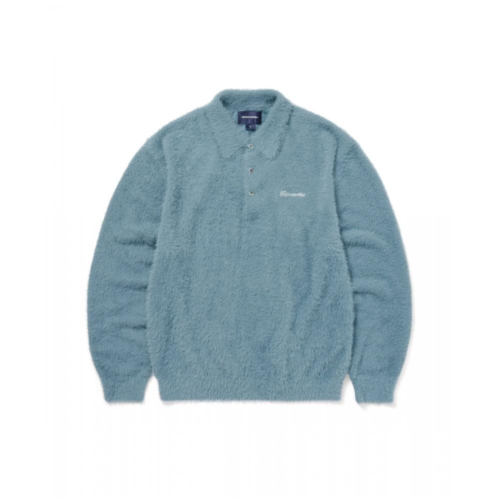 Thisisneverthat Sct Logo Shaggy Knit Polo Light Blue S