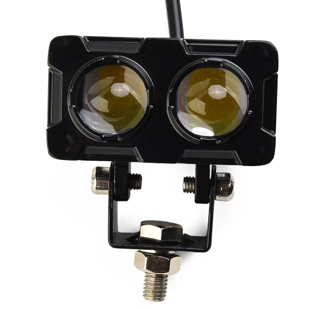 1pc Universal Motorcycle LED HeadLight Spotlights Projector Lens Yellow White High Low Beam Fog Light Universal Auto Offroad