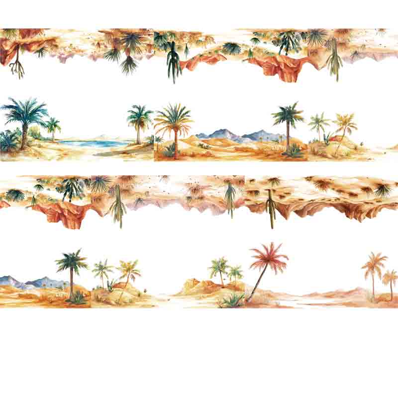 Pet Tape Journal Desert Oasis Collage Decoration Card Collage Decoration