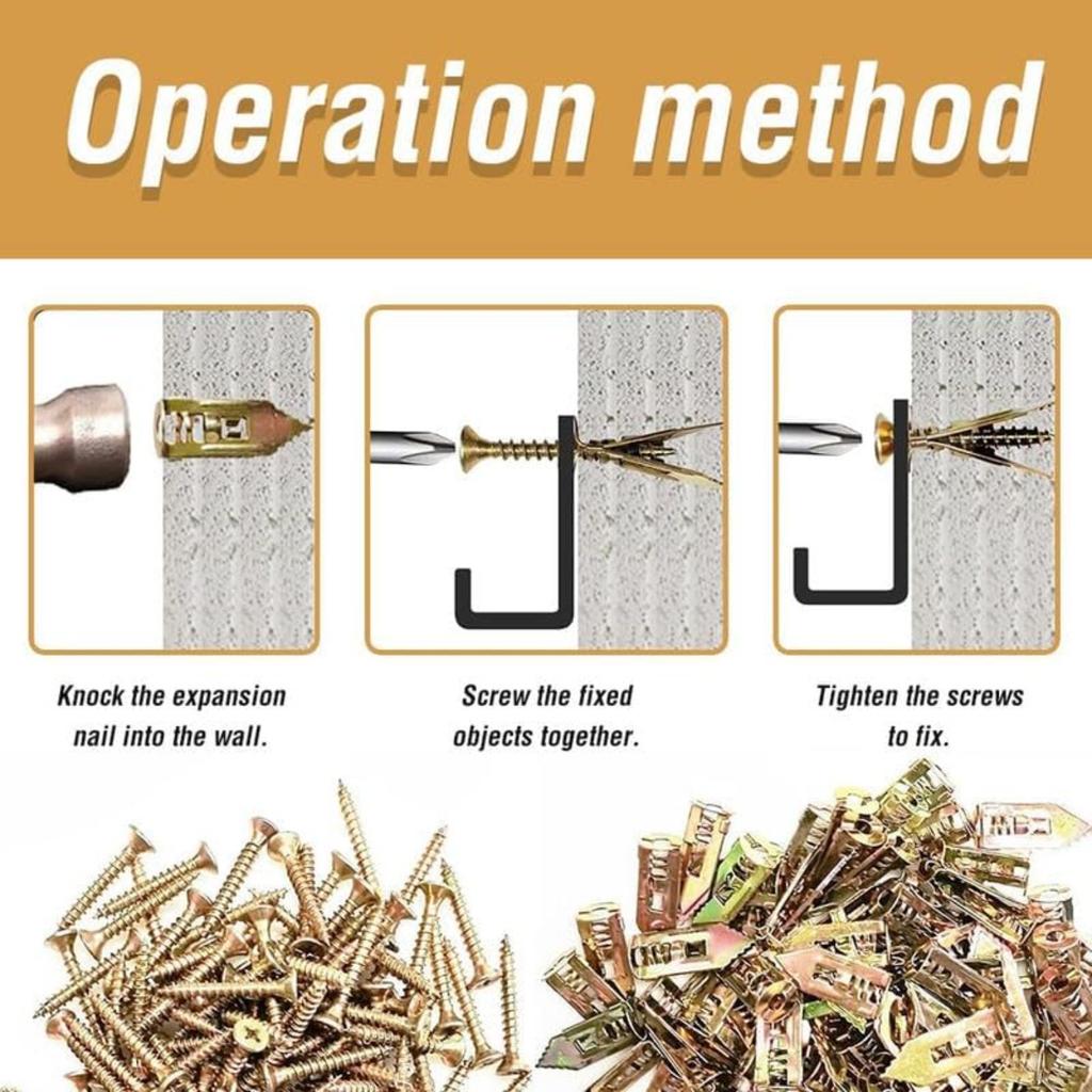 Self Drilling Anchors Screws, Self Drilling Drywall Anchors and Screws Kit for Wet and Fix Drywall Anchor Repair Tools for Fixing Garden Statue