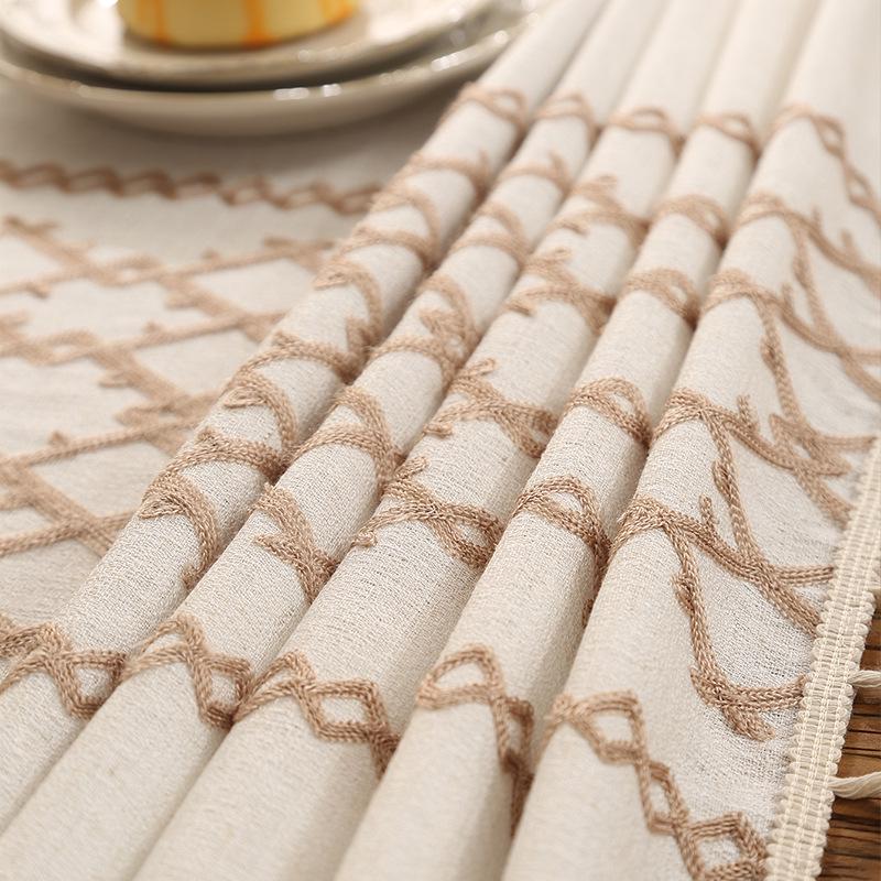 High-End Linen Tablecloth: Luxury Solid Color, Thickened, Oilproof, Non-slip Dining & Coffee Table Cover