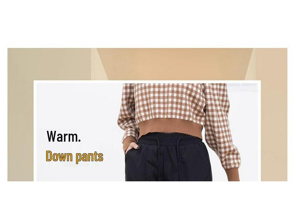 Damen High-End Gänsedaunen Winterhose - Kältefest, Bündchen für Skifahren, -40°C.