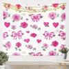 Sugar Skull tapestry For Kids Adults Room Decor,Purple Rose Flowers Tapestries Goth Skull Tapestry Wall Hanging Skeleton Bones