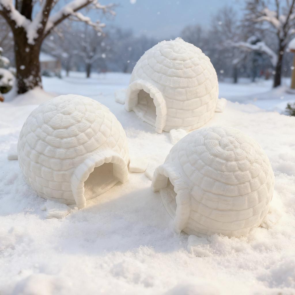 Modellino Igloo Scala Ridotta Arredo Ufficio Casa Simulada Ornamento Foto Albero di Natale per Camera da Letto Plastica Figure Fattoria
