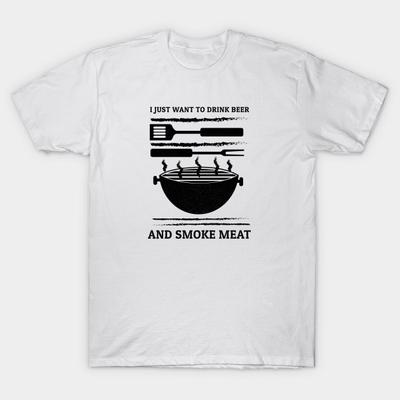 Koszulka damska chcę po prostu pić piwo i palić mięso Harajuku drukuj Kawaii Tshirt letnia koszulka damska z krótkim rękawem Top Tee