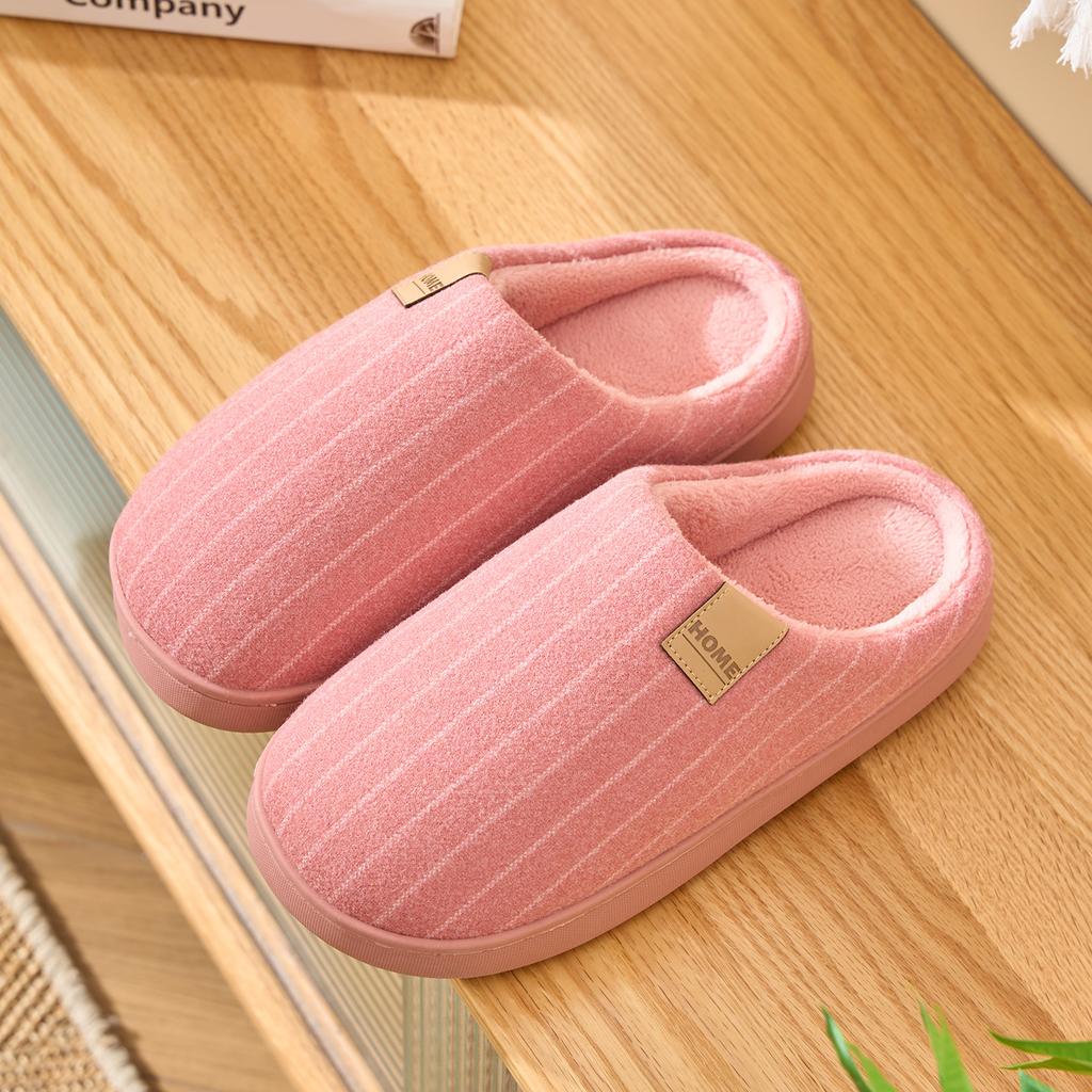 Winter Women Home Slippers Plush Warm Thick Bottom Slides Breathable Comfortable Non-slip Slippers Indoor Outdoor Men Casual Slippers