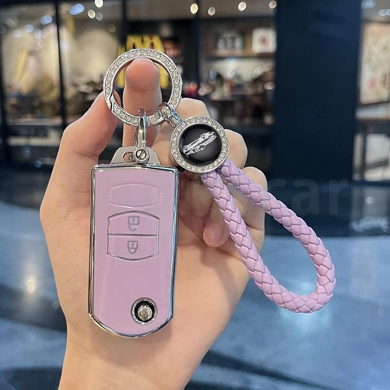 For Mazda 2 3 5 6 CX7 CX9 RX8 MX5 MPV Demio 2 3 Buttons TPU Car Key Case Remote Key Holder Cover Shell Fob Bag Protector