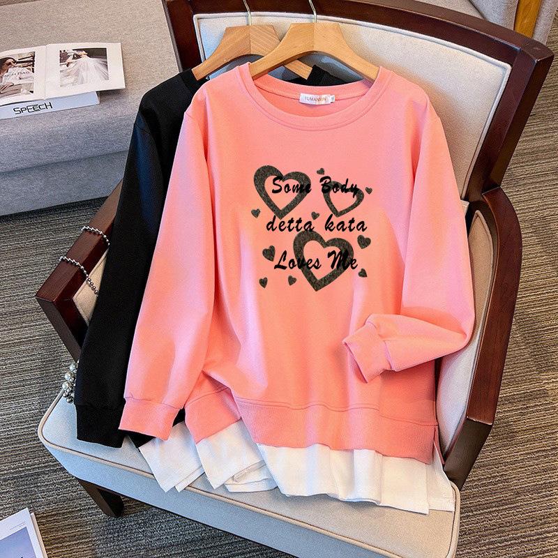 

Extra Large Plus Size Loose Autumn Hoodie - 150/160 cm Bust, Fits 200-350 jin 6XL чорний