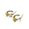 Women's Fresh Green Heart Stud Earrings - Simple, Trendy Design for Versatile Fashion Accessories