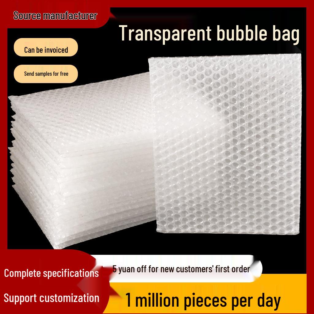 

Shockproof Double-Layer Transparent Bubble Bag for E-commerce Packaging Double-layer Thickened Bag; Sample 8*10cm (50 pcs)