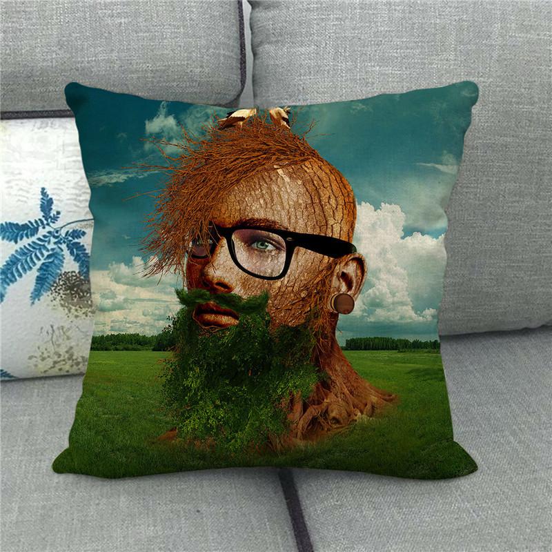 Umweltschutz Werbeillustrationen Digitaldruck Kurzflor Kissenbezüge Für Auto Sofa Büro Kissenbezug