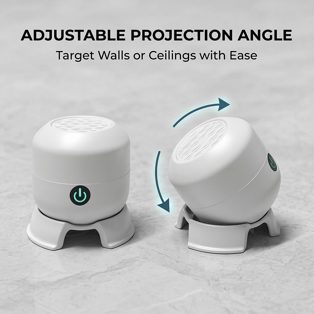 LED Ocean Projector Light USB Powered LED Night Light 360° Rotating Dynamic Atmosphere Lamp for Living Room Bedroom Game Decor