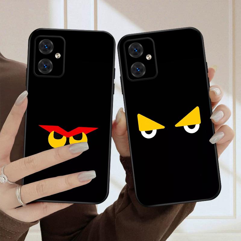 Two white circular eyes For Motorola Moto G04 14 15 24 34 35 54 55 75 84 85 Edge 40 50 Fusion 60 Fusion silicone soft phone case