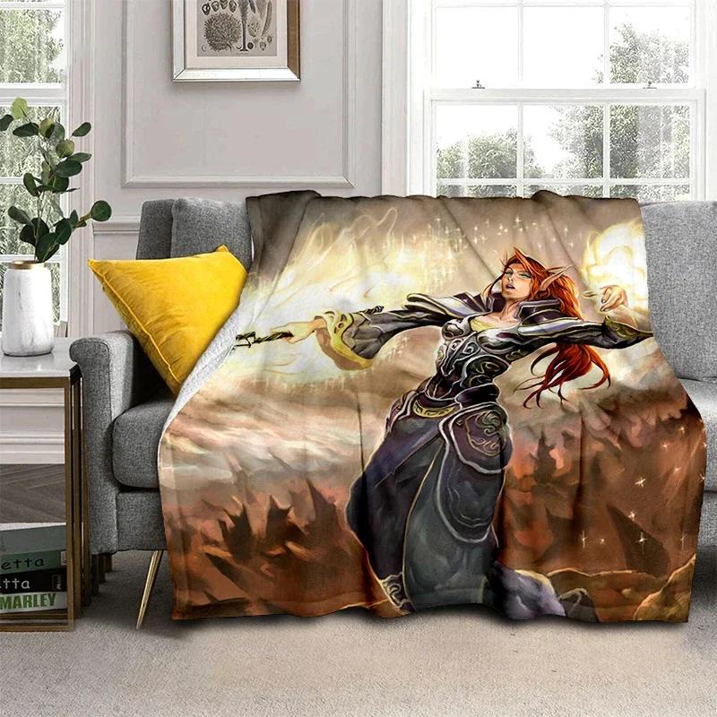 3D World Warcraft Super Burning Beauty Printed Blanket Creativity Super Soft Flannel Is Suitable For Sofa Or Bed Yoga Blanket