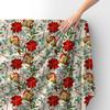 Royal Samt Stoff Polyester Zum Nähen - Motiv Weihnachtsglocken Und Blumen