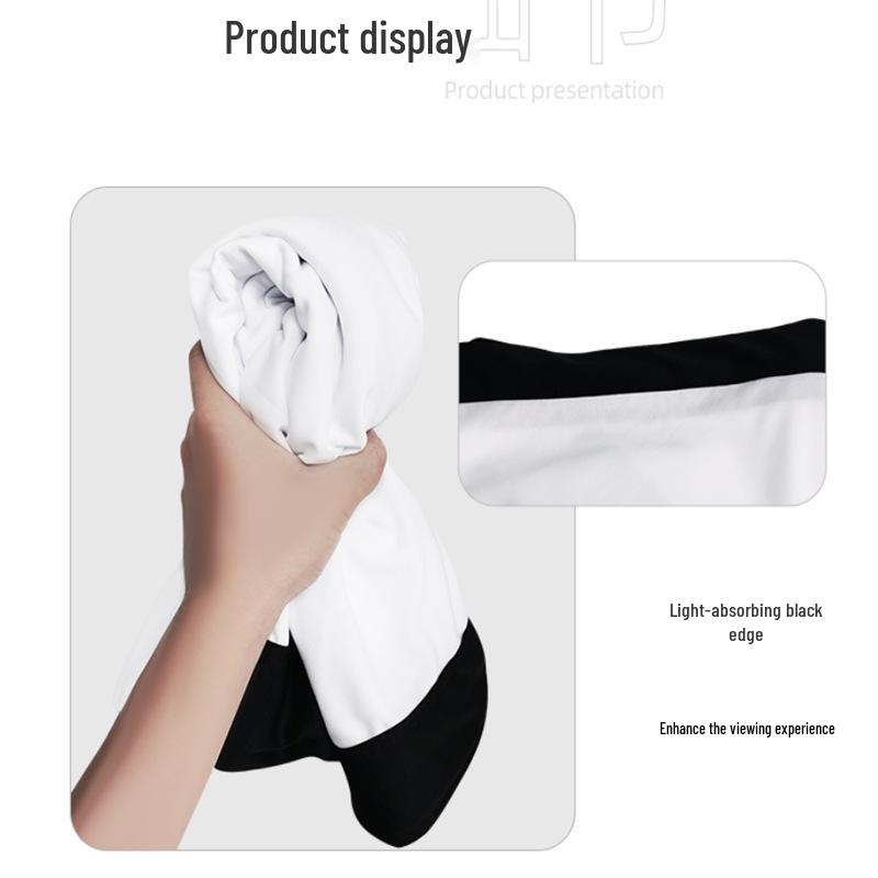 Portable Outdoor HD Windproof Projector Screen with Canopy Pole Sleeve for Camping