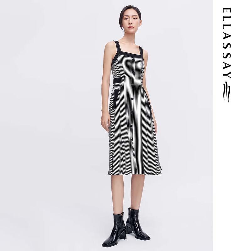 

ELLASSAY Women s Triacetate Striped Midi Dress XS