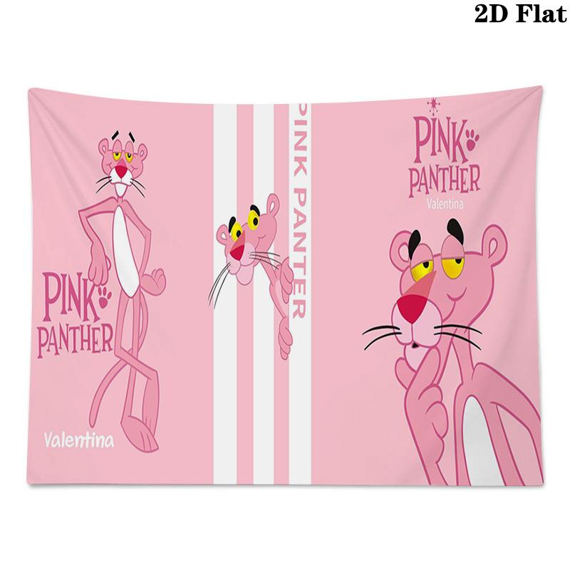 Pink Panther Wall Tapestry Aesthetic Wall Hanging Printed Fabric Blanket Decorative Tapestries for Bedroom Living Room Home Decor