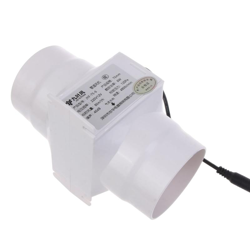 75mm Abluftventilator Heim Inline Rohrkanalventilator Für Badezimmer Abzug Belüftung Drehzahlregelnd Luftreiniger Ventilator