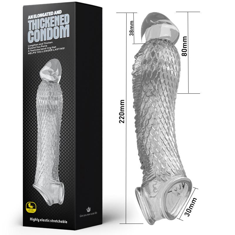 Extend Penis Enlargement Sleeve Vibrator Cock Ring Reusable Condoms Sex Toys for Men G Spot Vibrating