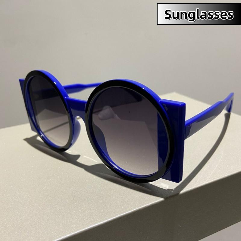 Fable Women's Fashion Unisex Large Frame Circular Sunglasses Uv400 Protection Party Street Photography Funny Shades Eyewear