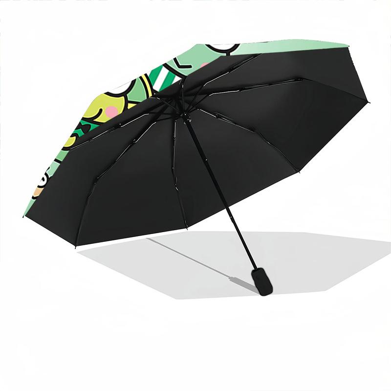 1pc Keroppi Frog Family 35th Anniversary Edition Automatic Open/Closed Umbrella - Portable Three-Fold Design with 8-Bone Iron Frame, Outdoor, Gift for