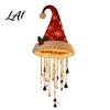 Reusable Xmas Entrance Decorations Lighted Santa Hat Hanging Chandelier Warm LED Christmas String Sequined Cone Pendant Decor with Housewarming