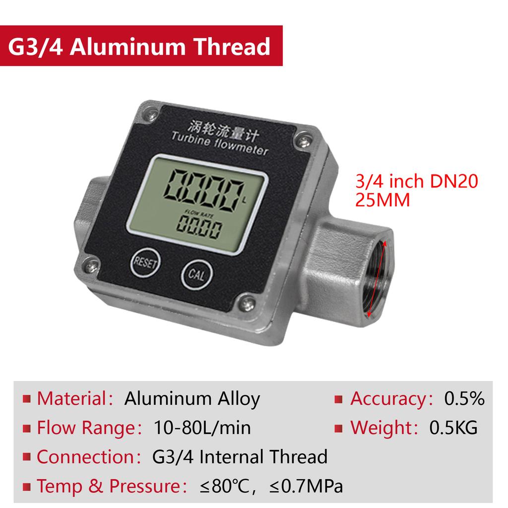 Digital Turbine Flow Meter Stainless Steel 1 1.5 2 Inch Electronic Water Urea Flowmeter with LCD Display Totalizer