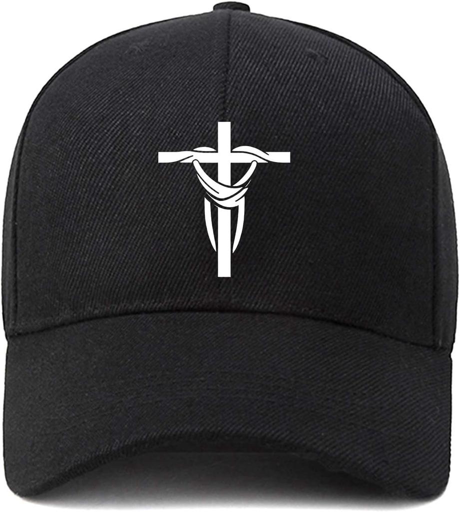 Christian Cross Resurrection Baseball Cap Adjustable Polyester Dad Hat Outdoor Casual for Adults