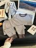 300g Kids' Striped Thermal Set: Pure Cotton Thickened Top & Bottom for Boys & Girls, Autumn/Winter Home Wear.