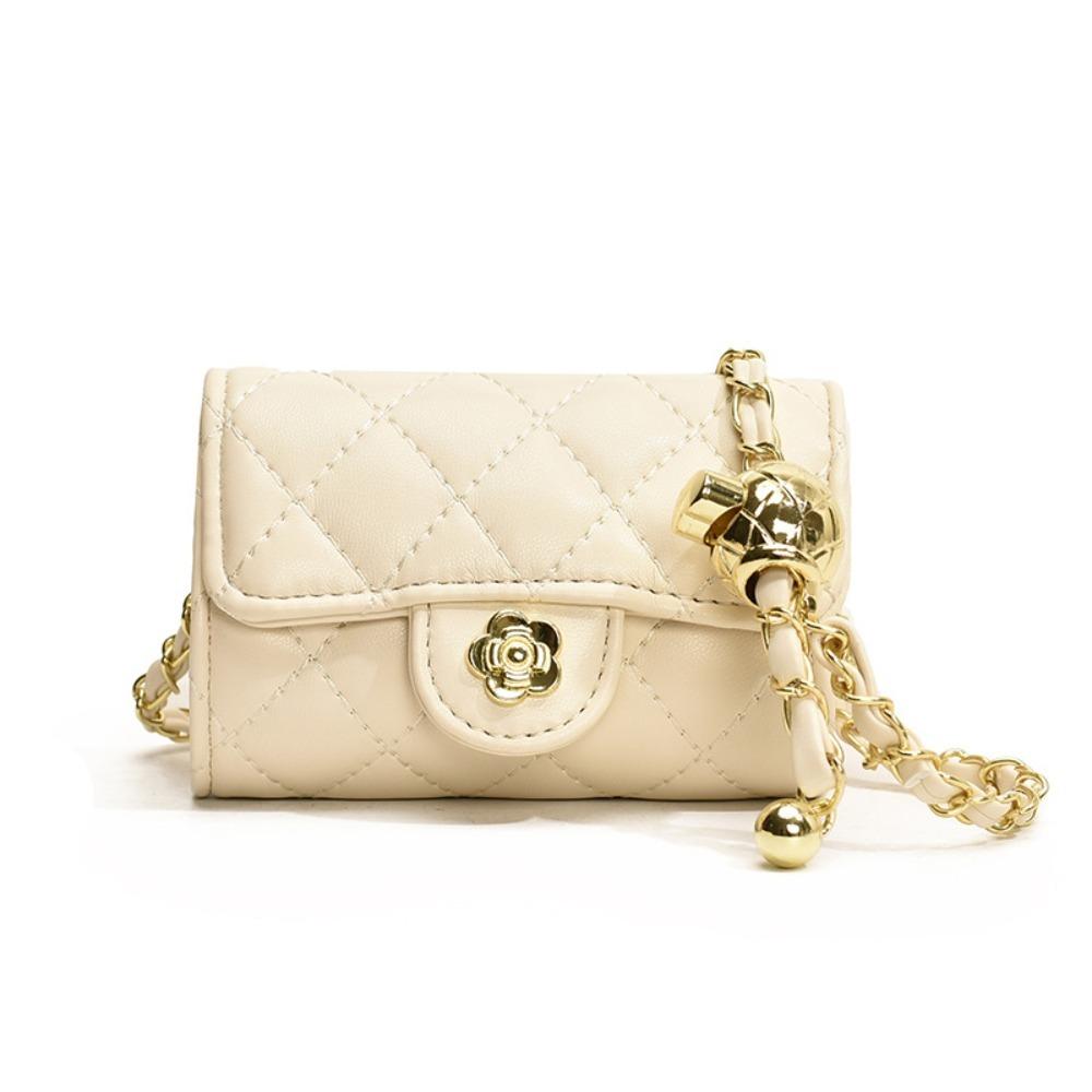 

Fahsion Mini Shoulder Bag Chain Strap Korean Version Women s Bag PU Leather Solid Color Crossbody Bag Women білий