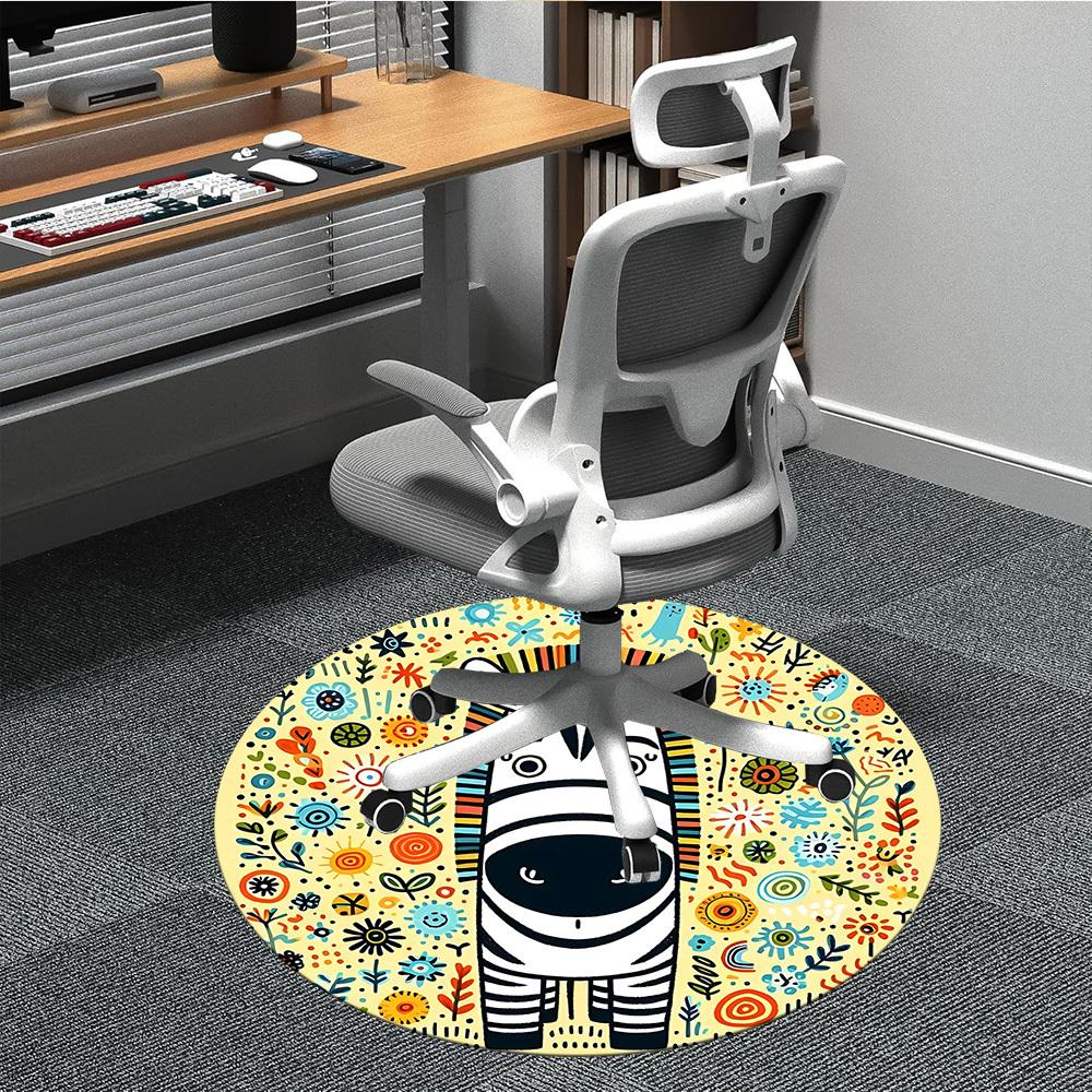 

1pc Zebra Pattern Chair Carpet for Office, Perfect for Office, Holiday Party Decoration Choice yy260314061 80cm by 80cm