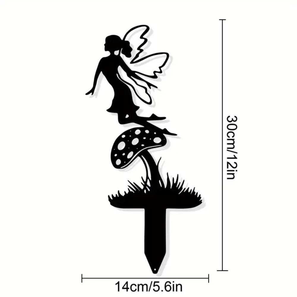 1pc Rustic Garden Fairy Metal Statue - Perfect for Outdoor Decoration and Yard Paio Lawns for Garden Party Decor!