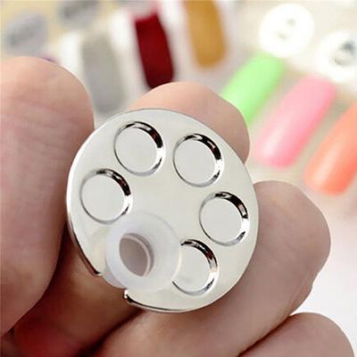 Mini Krallenring Palette 3D-gedruckte Nailart Farbpalette Mischring Tragbar Kleine Nagellack Mischschale