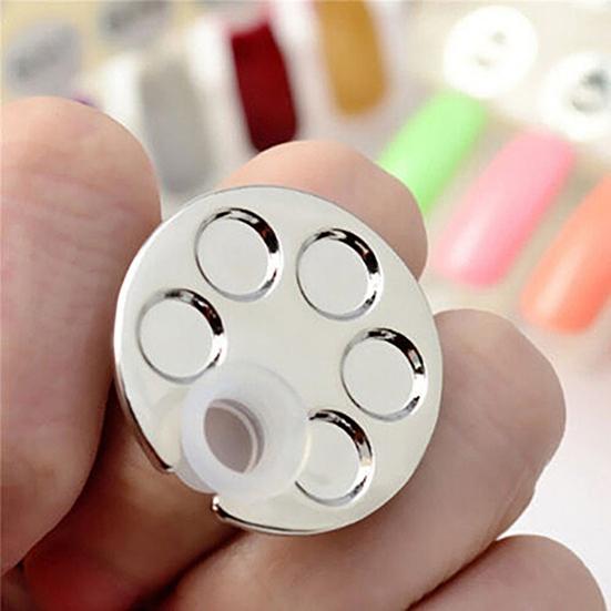 Mini prstenová paletka s drápky 3D tištěná paletka na míchání barev pro nail art přenosná malá miska na míchání barev na nehty pro laky na nehty
