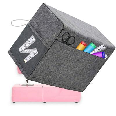 Sewing Machine Cover with Storage Pockets Wear Resistant Scratch-proof Side Handle Design Sewing Machine Dust Cover