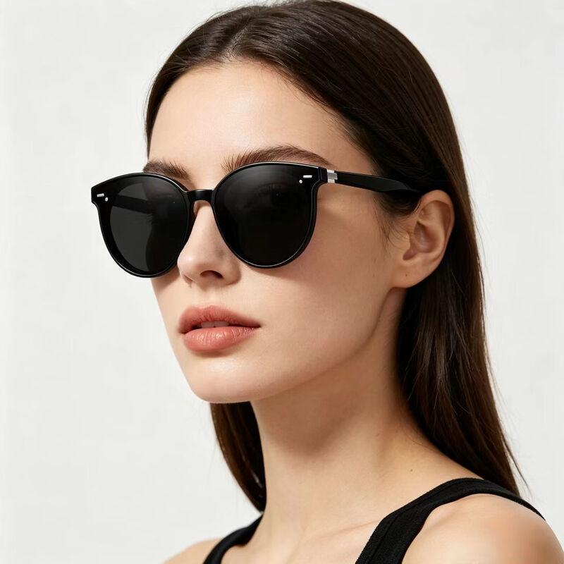 Angelamiao Unisex Round Frame Polarized Sunglasses One Size