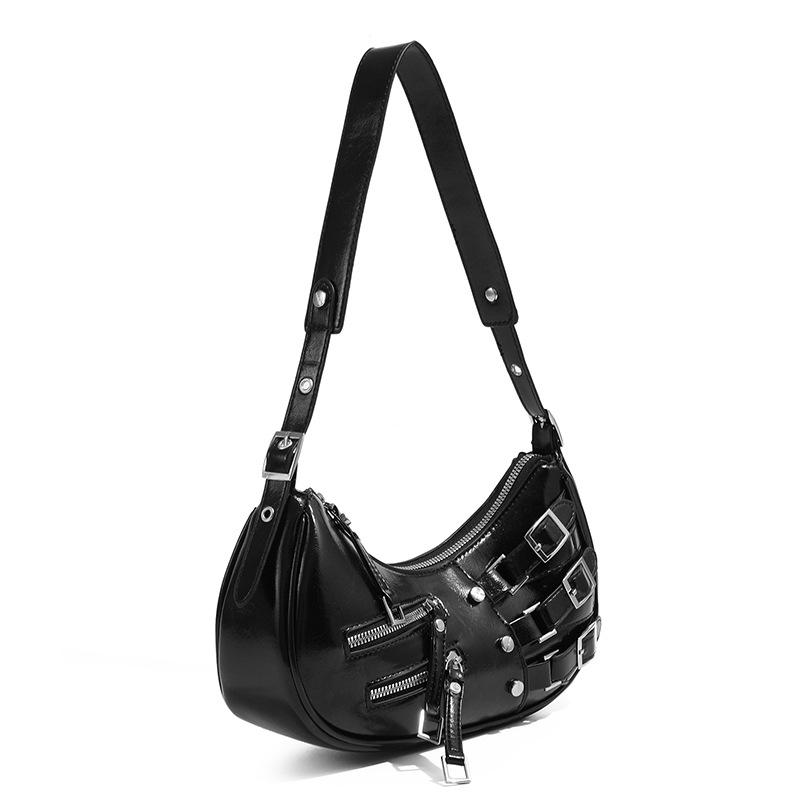 Vintage PU Leather Shoulder Bags For Women Y2K Trendy Cool American Motorcycle Bag 2026 Hot Sale Bags for Women Designer Handbag