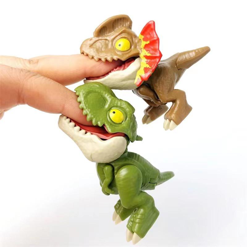 Jurassic Finger Dinosaurier Triceratops Tyrannosaurus Modell Spielzeug für Kinder Kreative Fingerbeißende Dinosaurier Interaktives Spielzeug Junge Geschenk