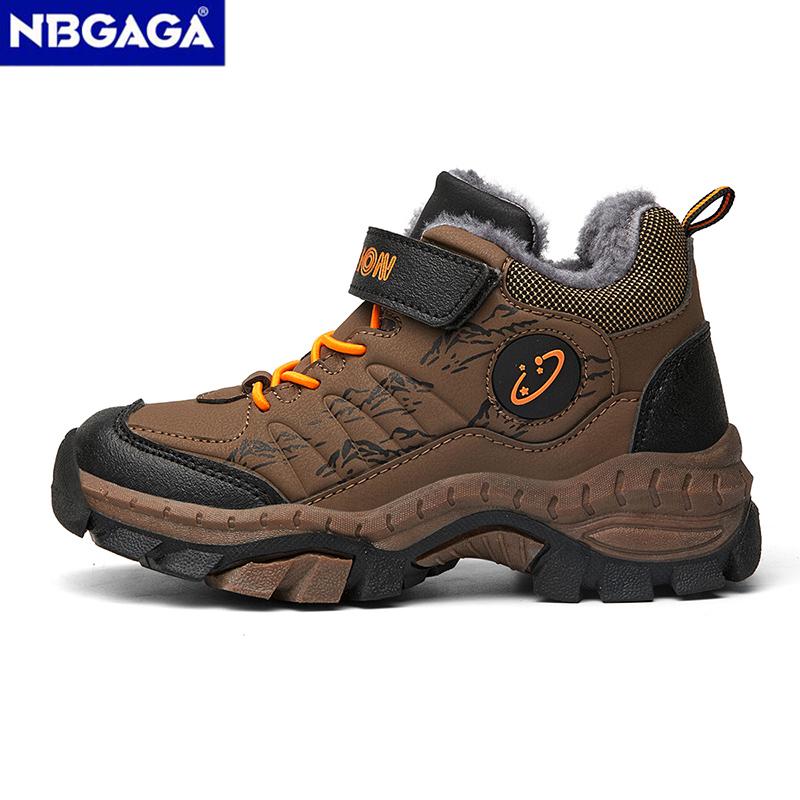 Zimní dětské ležérní sněhové kotníkové boty Protiskluzové venkovní horolezecké boty Módní dětské nepromokavé teplé tenisky