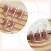 Square Press On Nail Cats Eye Fake Nail with Busher Design Full Cover Glues On Nail Glossy Acrylic Nail Artificial Nai