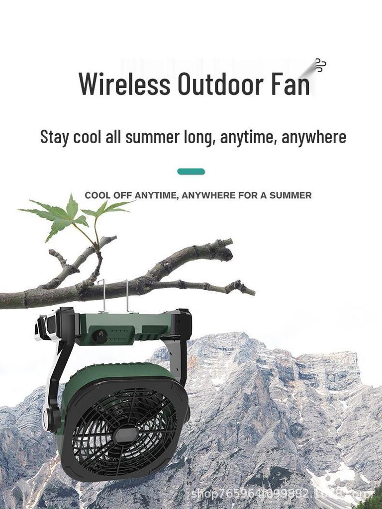Dual-Use Cordless Lithium Battery Fan for Outdoor and Camping - Compatible with DeWalt, Makita, Milwaukee.