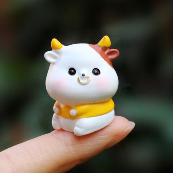 Winzige Harztiere Figur Mini Tiger Katze Hase Kuh Miniaturstatue für Puppenhaus Feengarten Terrarien Pflanzentopf Dekorationen Kuchenaufsatz Dekoration